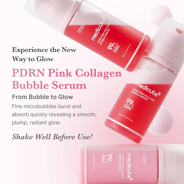 Medicube PDRN Pink Collagen Bubble Serum 95ml Ingredients & Texture – K-Beauty UAE