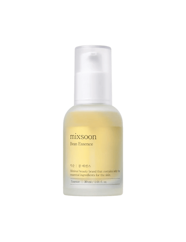 Bottle of mixsoon Bean Essence on a green background