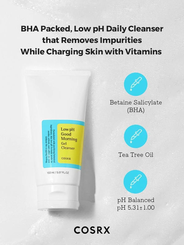 COSRX Low pH Good Morning Gel Cleanser 150ml Ingredients & Texture – K-Beauty UAE
